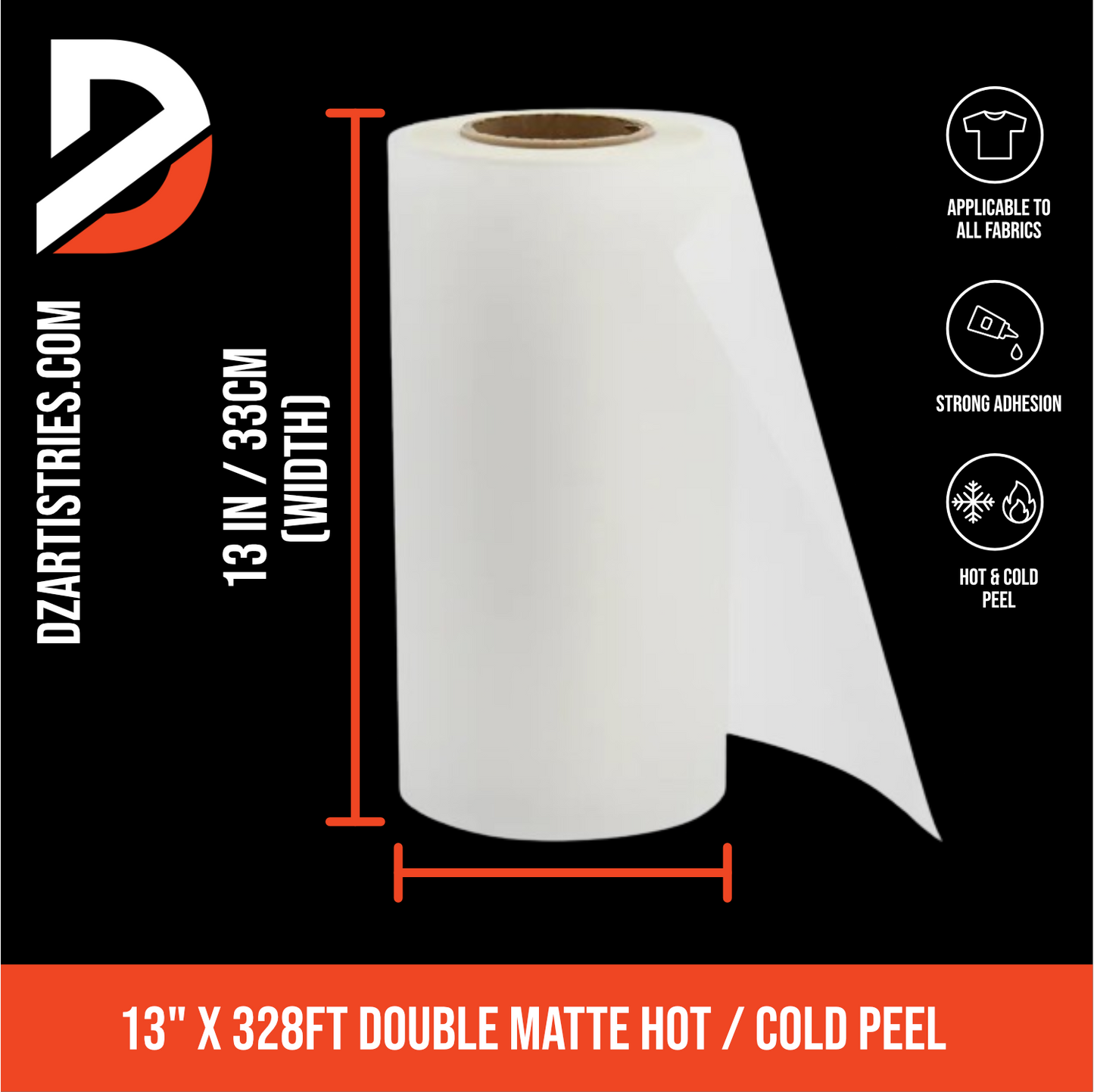 13x328ft Instant Peel DTF Roll - Fast Press & Easy Peel