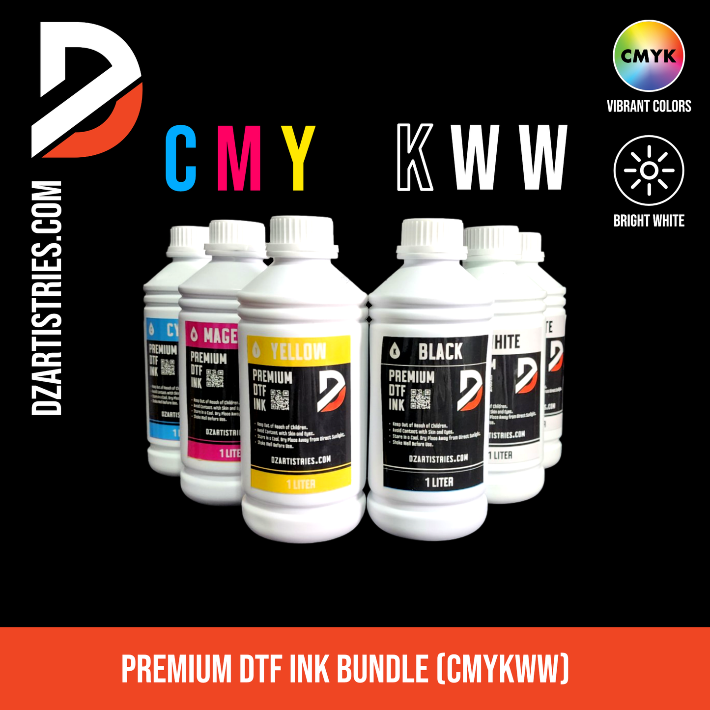 Premium DTF Ink Bundle (CMYKWW)