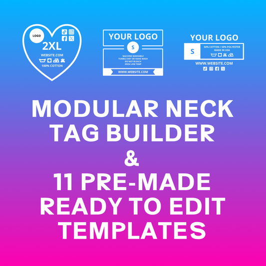 Modular Neck Tag Builder & 11 Neck Tag Templates